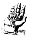 Cartoon: handchair (small) by Medi Belortaja tagged hand,chair,power,seat,burocracy