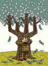 Cartoon: love for trees and nature (small) by Medi Belortaja tagged hug,trees,money,usd,dollars,tree,business,man