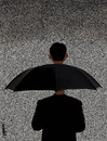 Cartoon: man with umbrella (small) by Medi Belortaja tagged man umbrella head rain personality