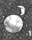 Cartoon: moon salvation (small) by Medi Belortaja tagged moon,salvation,epidemics,pollution,earth,illness