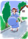 Cartoon: music by baby (small) by Medi Belortaja tagged music,baby,pregnancy,pregnant,woman,humor