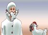 Cartoon: mutual protection (small) by Medi Belortaja tagged mutual,protection,chicken,human,epidemics