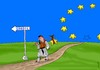 Cartoon: return to home (small) by Medi Belortaja tagged return,to,home,greece,crisis,eurozone,euro,eu,europe,stars,drahma