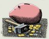 Cartoon: savings (small) by Medi Belortaja tagged savings,hammer,pigg