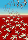 Cartoon: terns of freedom (small) by Medi Belortaja tagged terns dictator dictators dictatorship arab spring martyr martyrs swallow birds revolt protest democracy freedom