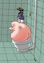 Cartoon: thinker tired (small) by Medi Belortaja tagged thinker,think,thought,tired,toilet,mind,ass,boom,buttocks,head