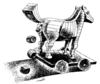 Cartoon: Trojan Horse (small) by Medi Belortaja tagged trojan,horse,excrement,humor