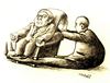 Cartoon: weight of the leader (small) by Medi Belortaja tagged weight,chef,chair,pain,leader,politicians