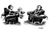 Cartoon: war positions (small) by Medi Belortaja tagged chair,power,politicians,gun,conflict