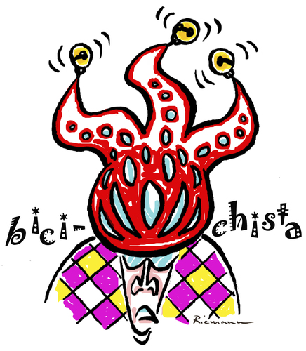 Cartoon: Bicichista (medium) by Riemann tagged bicicleta,chiste,esporte,moda,fashion,ropa,loca,cartoon,george,riemann,bicicleta,chiste,esporte,moda,fashion,ropa,loca,cartoon,george,riemann
