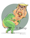 Cartoon: T Rump (small) by Riemann tagged donald,trump,tyrannus,saurus,rex,president,usa,dinosaur,monster,dictator,rightwing,politics,america,asozial,cartoon,george,riemann