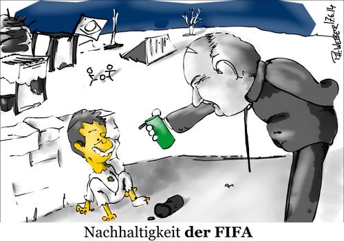 Cartoon: FIFA und Nachhaltigkeit (medium) by Philipp Weber tagged fifa,brasilien,worldcub,weltmeisterschaft