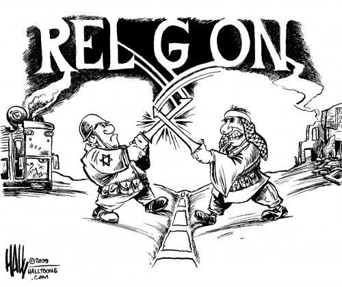 Cartoon: And so it goes (medium) by halltoons tagged mideast,israel,palestine,gaza,religion