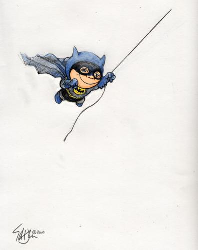 Cartoon: Batboy 2 (medium) by halltoons tagged batman,bats,comics,comicbook,hero