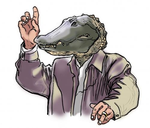 Cartoon: Gator Header (medium) by halltoons tagged gator,man