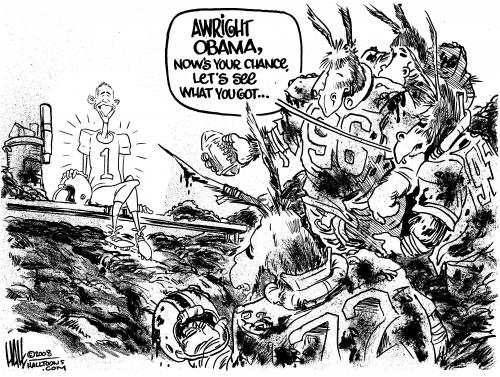 Cartoon: New Player (medium) by halltoons tagged barack,obama,politics,washington,election,president