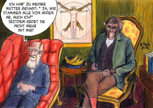 Cartoon: Die liebe Verwandtschaft (medium) by Ago tagged mutterkomplex,affen,psychoanalyse,freud,evolution,darwin