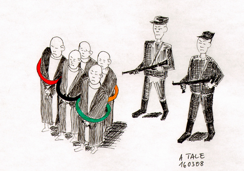 Cartoon: Peking Stört uns nicht! (medium) by Ago tagged olympia,tibet,china