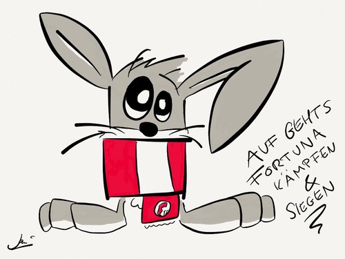 Cartoon: Auf gehts Fortuna (medium) by Umsturzworte tagged kalt,düsseldorf,fortuna,hase