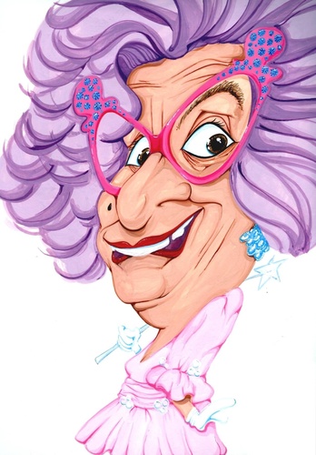 Cartoon: Dame Edna (medium) by Andyp57 tagged caricature,gouache,andyp57