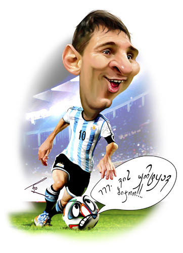 Cartoon: Lionel Messi (medium) by besikdug tagged footballargentina,besikdug,barcelona,messi,lionel