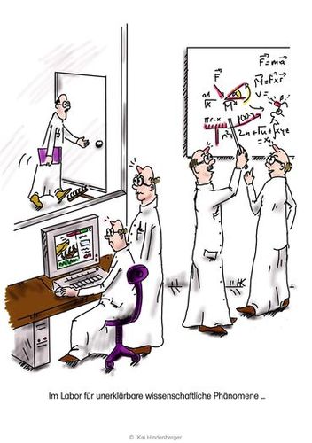 Cartoon: unerklärbares Phänomen (medium) by khartoon67 tagged wissenschaftler,labor