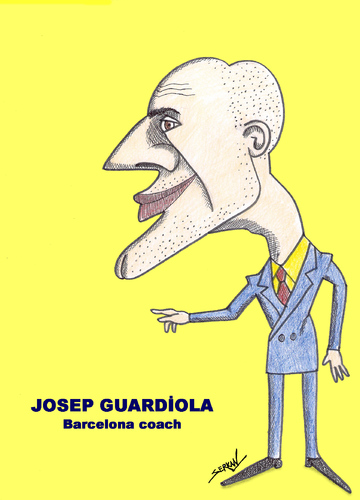 Cartoon: JOSEP GUARDIOLA (medium) by serkan surek tagged surekcartoons