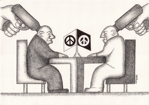 Cartoon: peace talk (medium) by serkan surek tagged surekcartoons