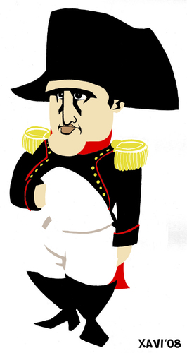 Cartoon: Napoleon Bonaparte (medium) by Xavi dibuixant tagged waterloo,battle,war,century,19,france,bonaparte,napoleon,napoleon,bonaparte,politiker,general,staatsmann,geschichte,frankreich,kaiser,revolution,klein