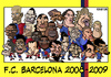 Cartoon: FC Barcelona 2008-2009 (small) by Xavi Caricatura tagged barcelona,2009,football,caricature,messi,etoo,henry,iniesta,fc,soccer