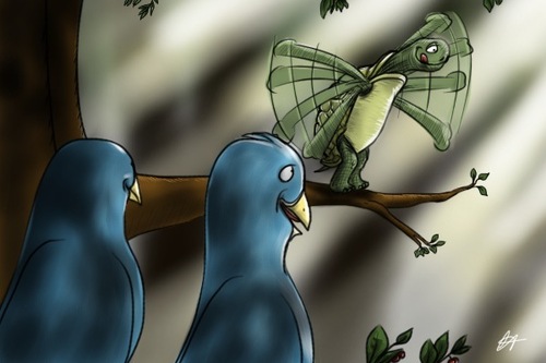 Cartoon: Fly little turtle (medium) by cesar mascarenhas tagged turtle,twitter,woods,light,birds