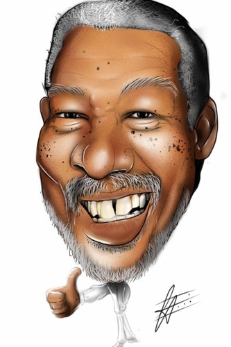 Cartoon: Morgan Freeman (medium) by cesar mascarenhas tagged morgan,freeman,caricature