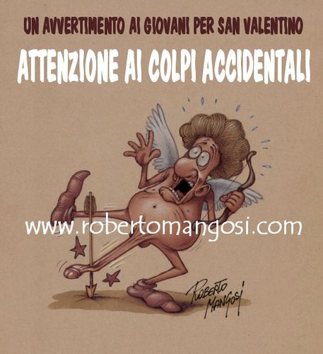 Cartoon: Accidental shot (medium) by Roberto Mangosi tagged valentine,san,valentino,cupid,cupido,amore,festa