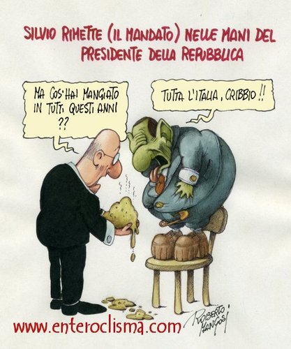 Cartoon: Dimissioni (medium) by Roberto Mangosi tagged berlusconi,dimission,bunga