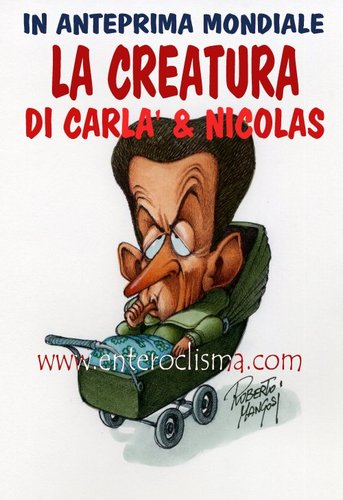 Cartoon: Sarkozy s baby (medium) by Roberto Mangosi tagged sarkozy,carla,baby