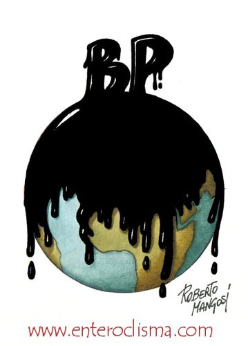 Cartoon: The black world (medium) by Roberto Mangosi tagged british,petroleum,bp,sea,pollution