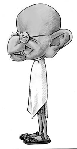 Cartoon: Ghandi (medium) by takacs tagged caricature,