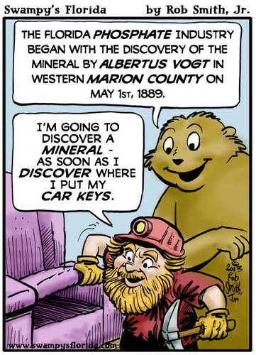 Cartoon: Swampys Florida Webcomic (medium) by RobSmithJr tagged rush,gold,ruch,litter,kitty,phosphate,swampys,history,flordia,tourism,florida,ftravel