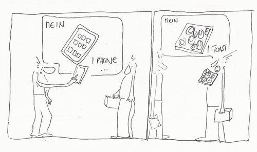 Cartoon: mein  iphone (medium) by kika tagged phone
