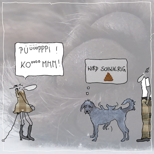 Cartoon: wird schwierig (medium) by kika tagged hund