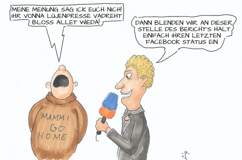 Cartoon: Lügenpresse (medium) by gore-g tagged preesse,lügenpresse,meinung,meinungsfreiheit,facebook