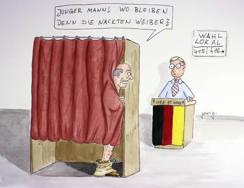 Cartoon: Wahllokal (medium) by gore-g tagged wahllokal,wahlen,bundestagswahl,demenz
