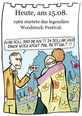 Cartoon: 15. August (medium) by chronicartoons tagged woodstock