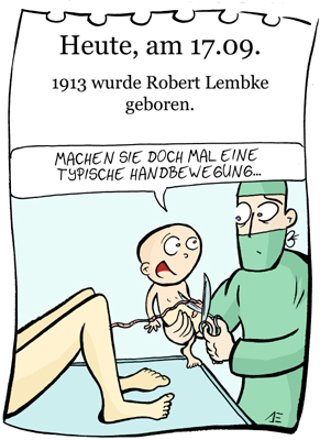 Cartoon: 17. September (medium) by chronicartoons tagged robert,lembke,beruferaten,quizmaster,kreissaal