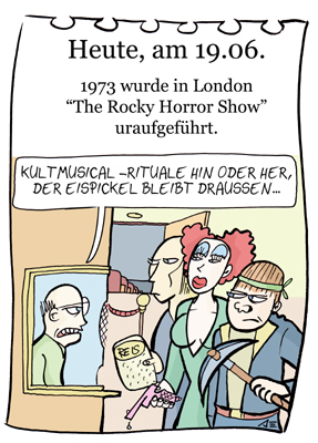 Cartoon: 19. Juni (medium) by chronicartoons tagged rocky,horror,franknfurter,riff,raff,cartoon