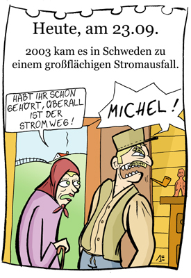 Cartoon: 23. September (medium) by chronicartoons tagged stromausfall,schweden,michel,lindgren
