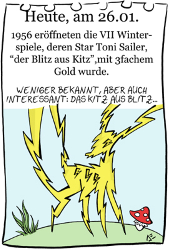 Cartoon: 26. Januar (medium) by chronicartoons tagged sailer,toni,ski,olympia,caroon,kitzbühl