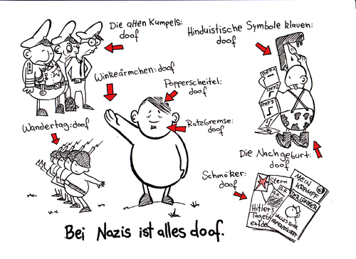 Cartoon: DEPPWORLD (medium) by chronicartoons tagged sheepworld,hitler,nazis,idioten,landser,göbbels,göring,himmler,cartoon,deppworld