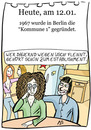 Cartoon: 12. Januar (small) by chronicartoons tagged kommune1,uschi,obermeier,rainer,langhans,68er,cartoon