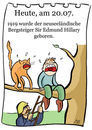 Cartoon: 20. juli (small) by chronicartoons tagged hillary,mount,everest,bergsteiger,cartoon